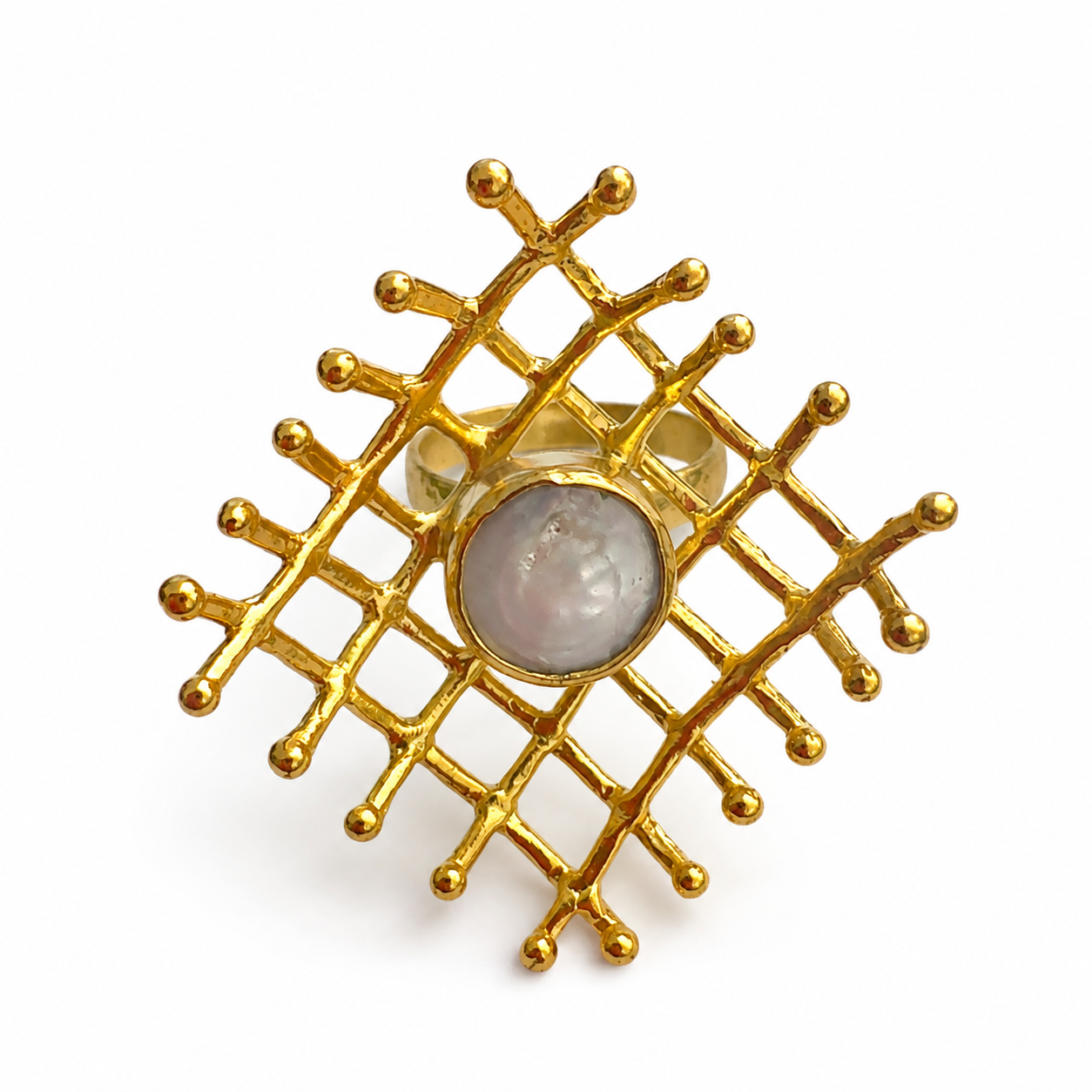 Pearl Lattice Ring