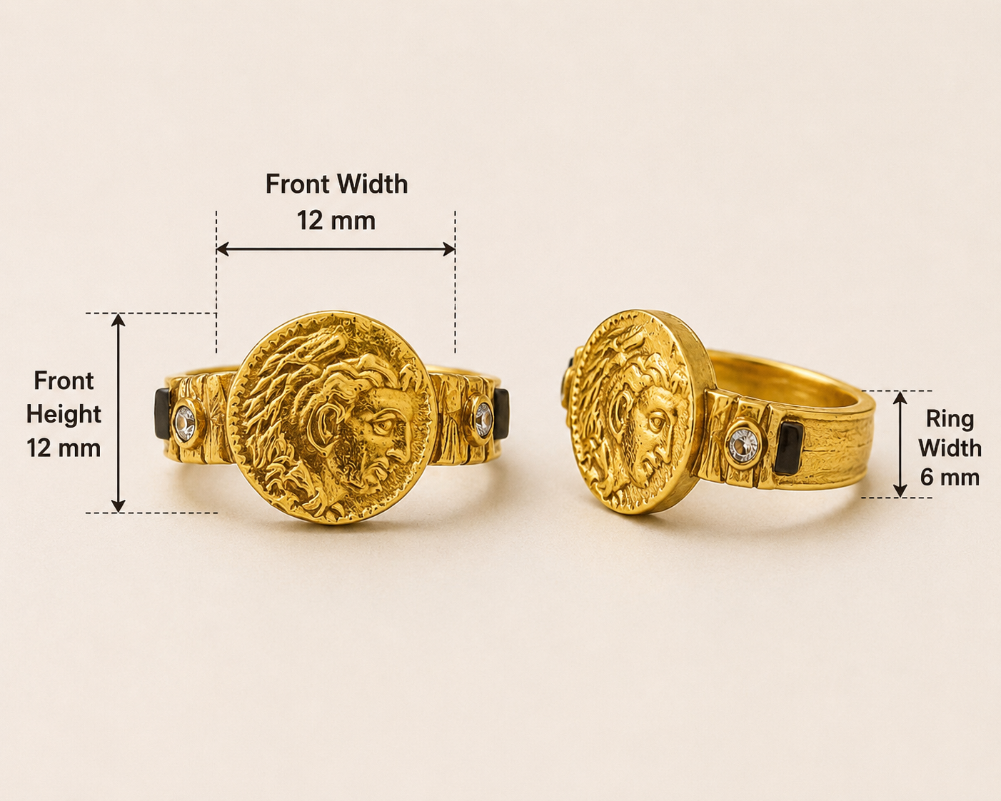 Golden Medusa Ring
