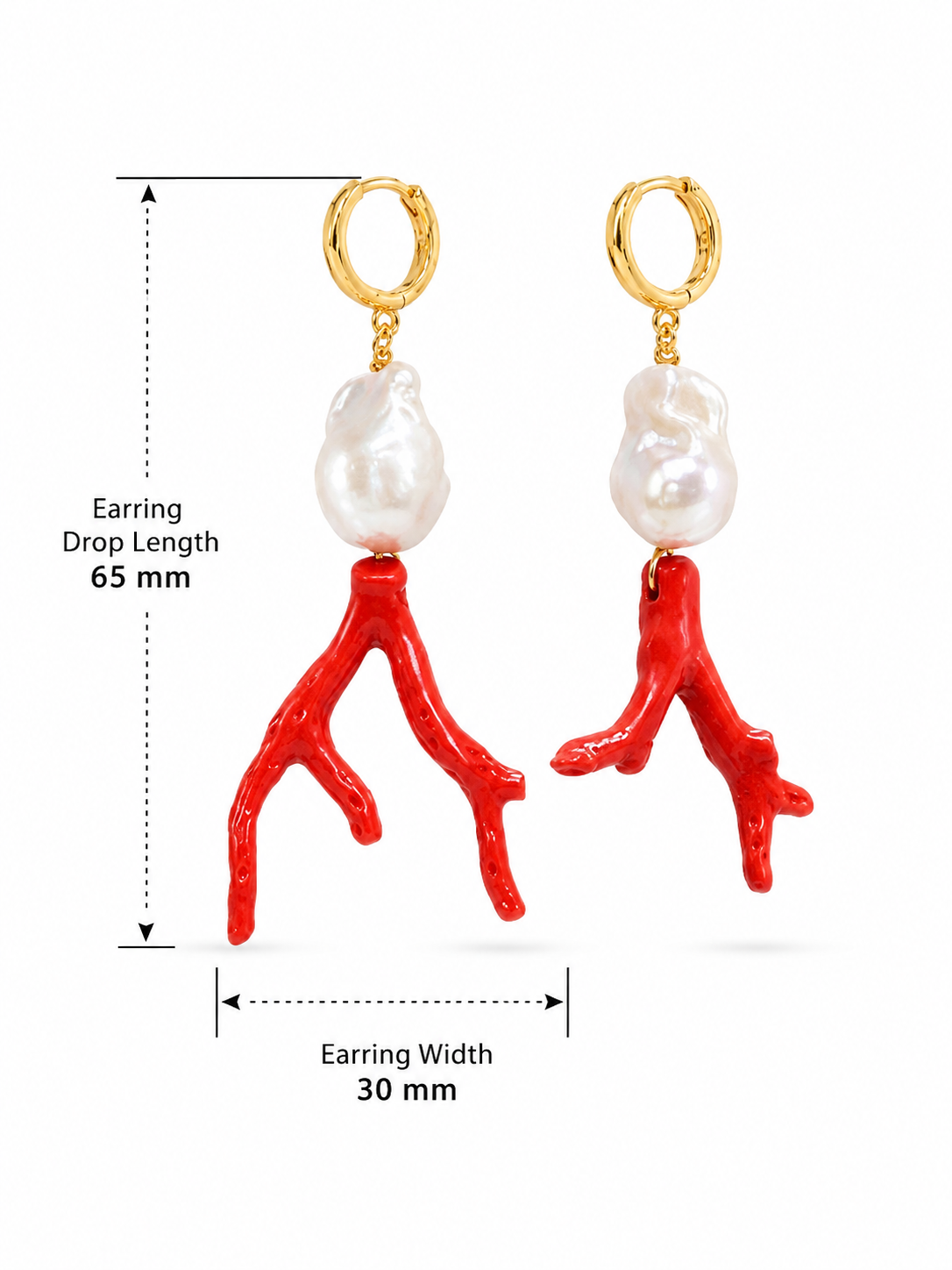 Chic Coral and Pearl Earrings