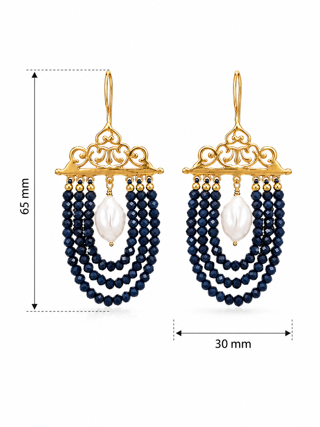 Bead Fringe Earrings taş eksik