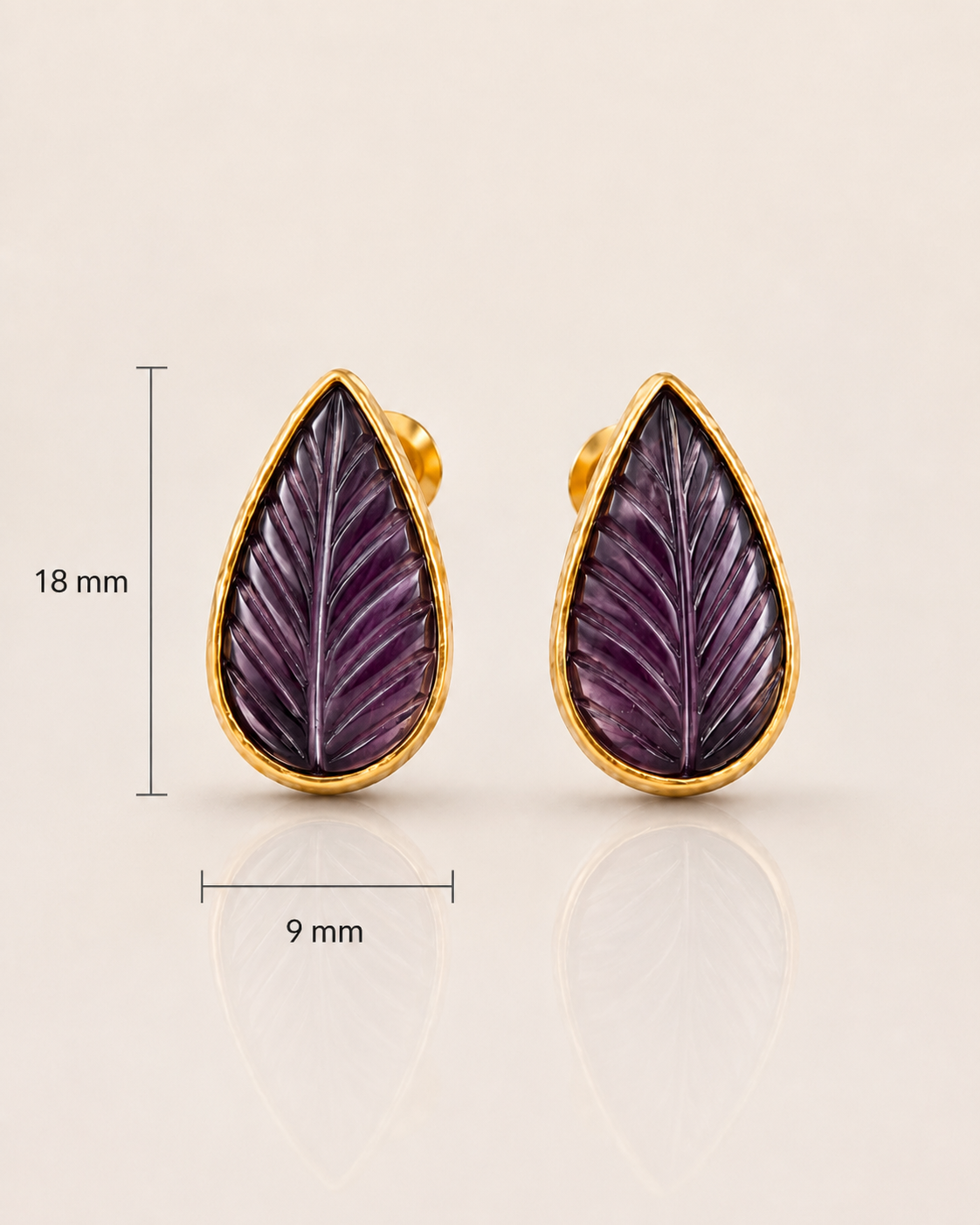 Purple Leaf Earrings
