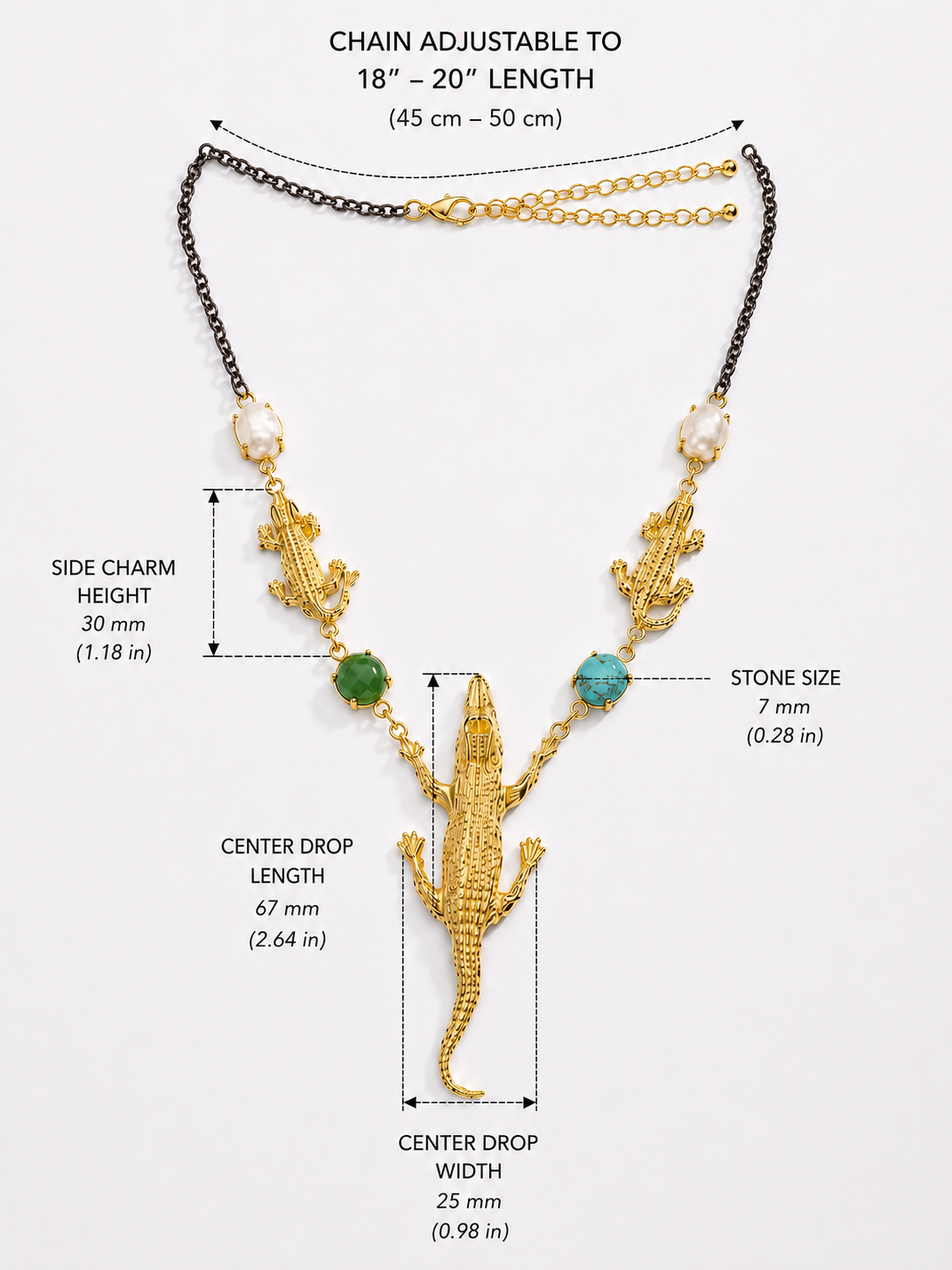 Golden Crocodile Necklace taş eksik