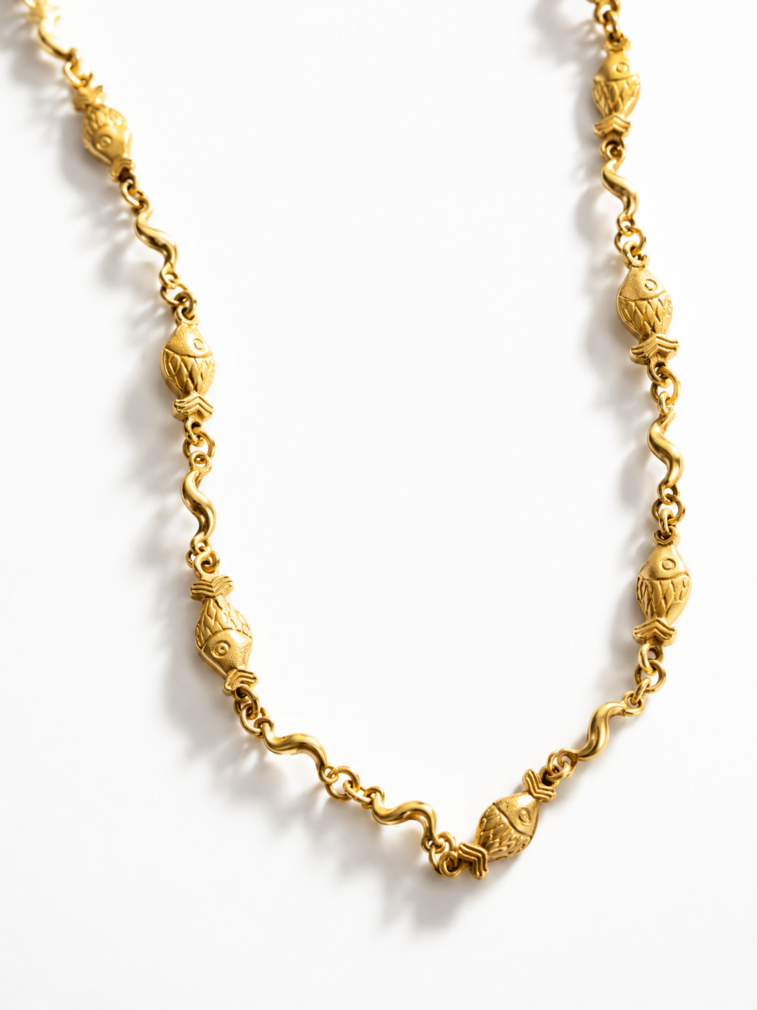 Fish Link Gold Necklace