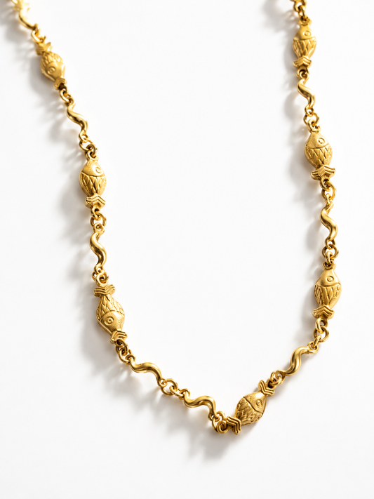 Fish Link Gold Necklace
