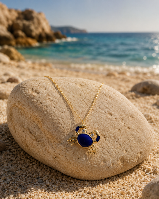 Nautical Crab Charm Necklace
