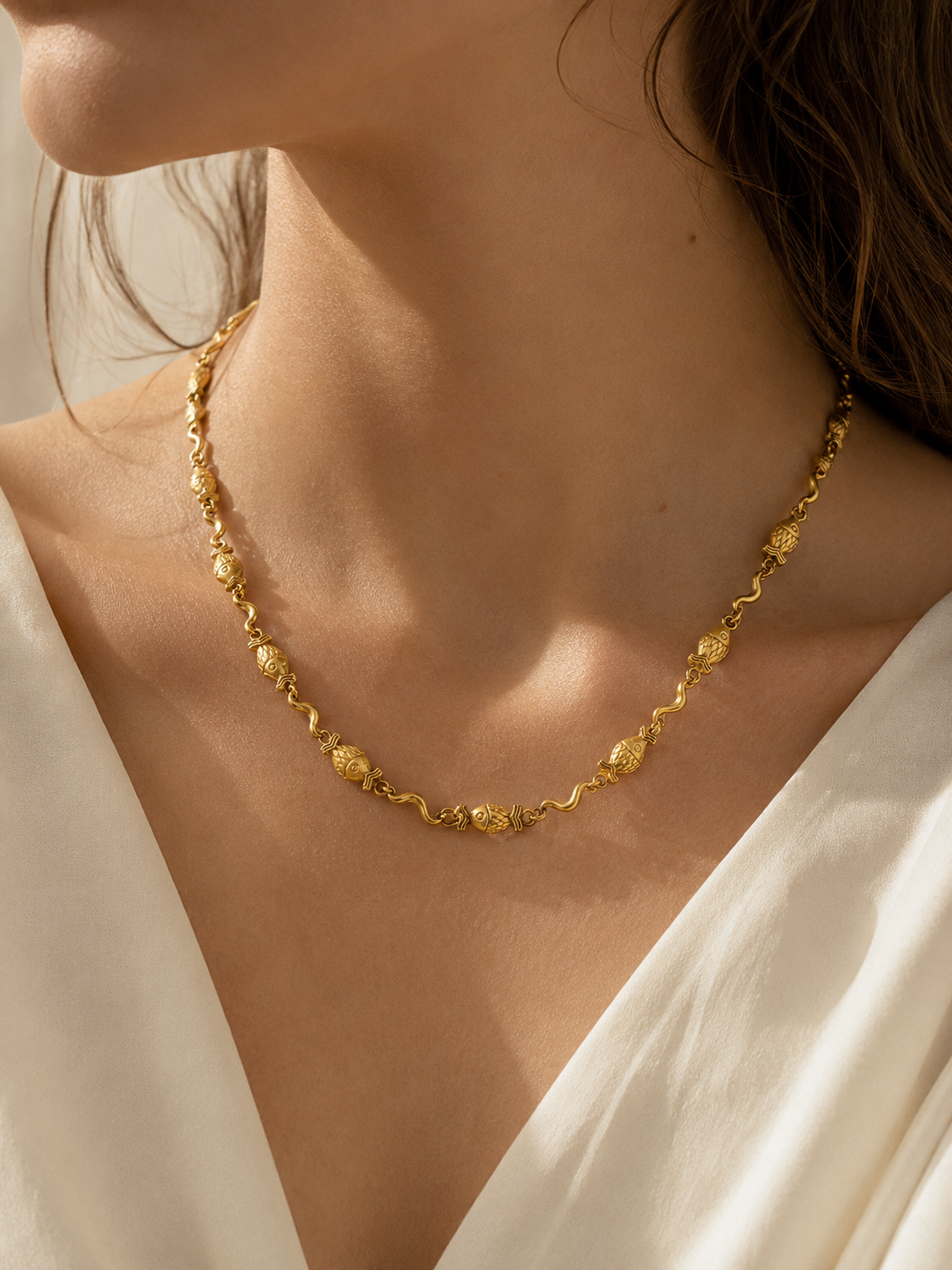 Fish Link Gold Necklace