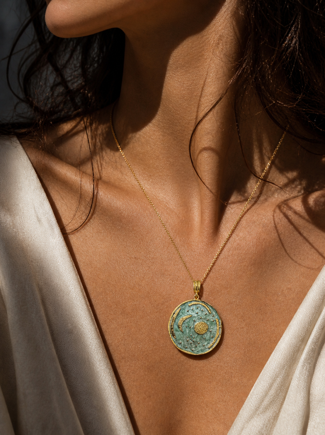 Moon in Star Necklace silver ekle