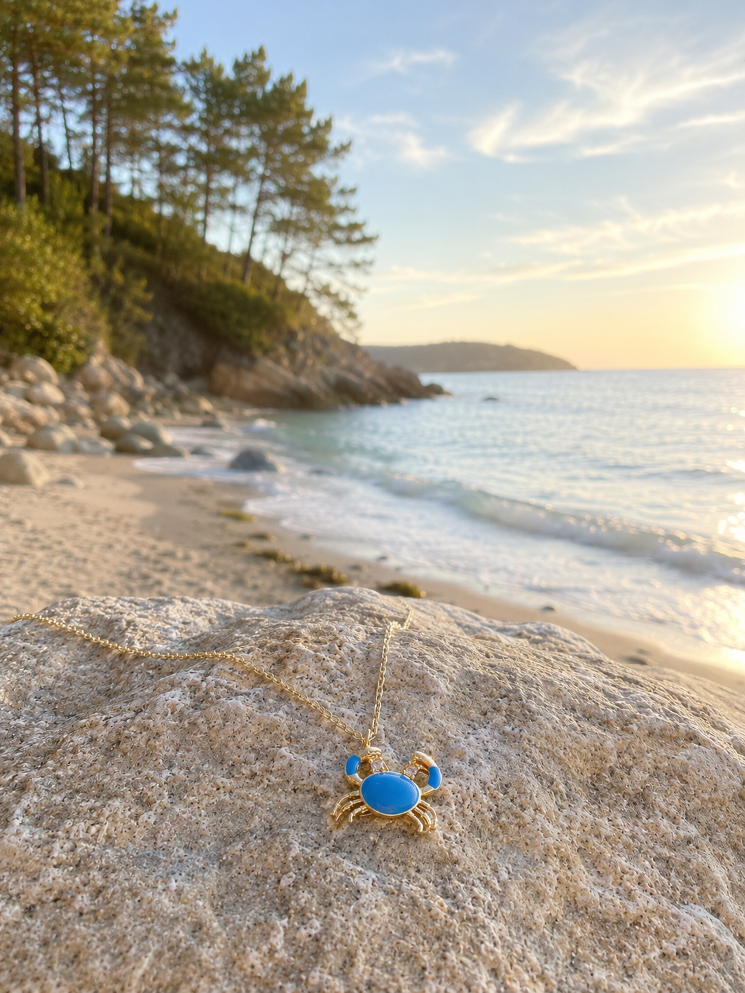 Nautical Crab Charm Necklace