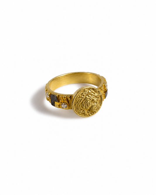 Golden Medusa Ring