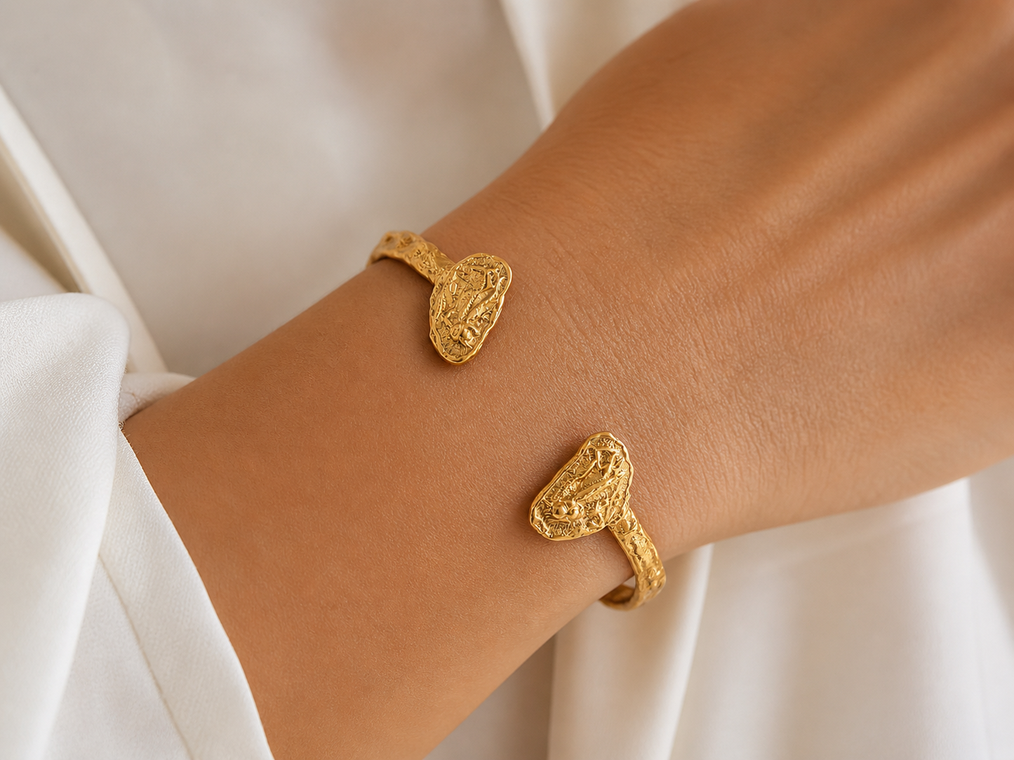 Rune Gold Cuff Bracelet