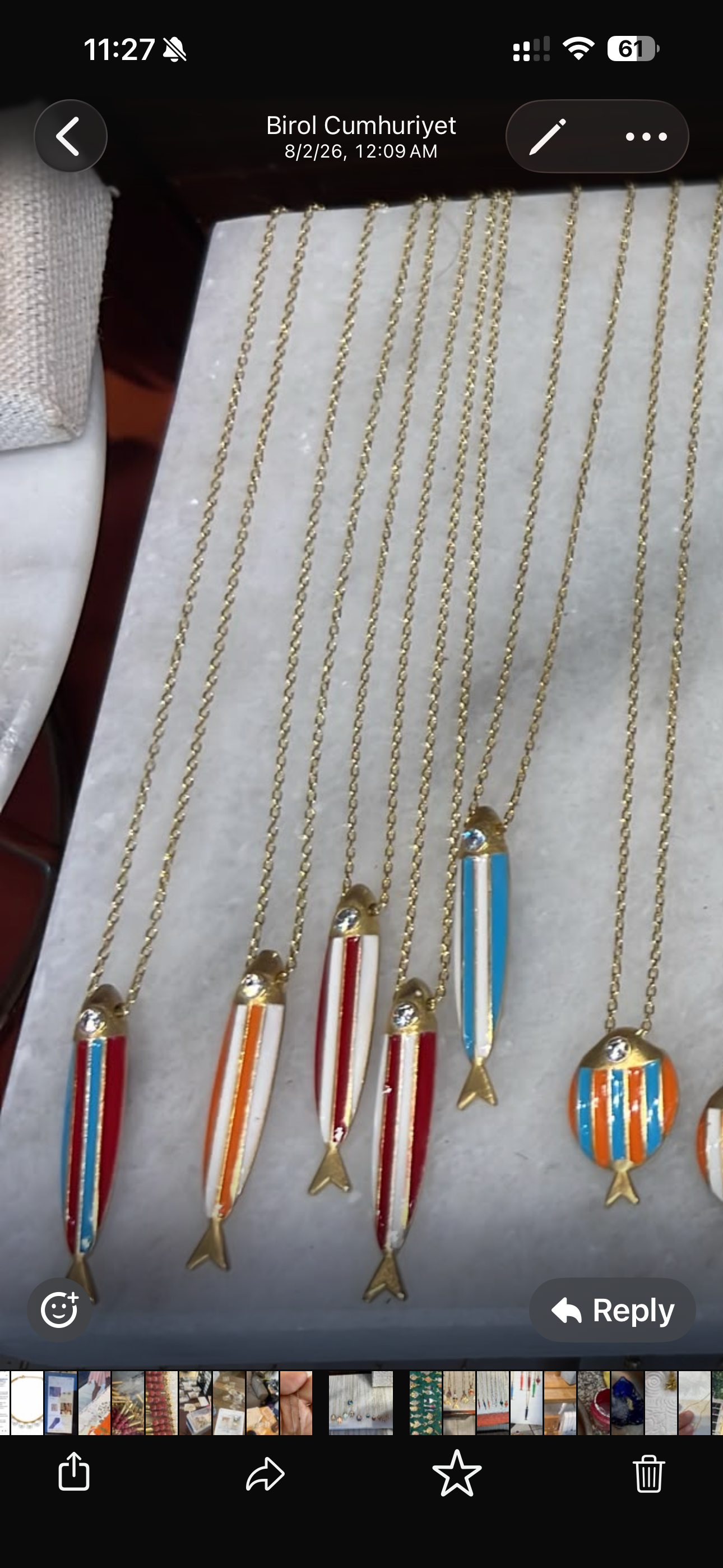Sleeping Sardines Necklace