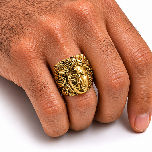 Gold Medusa Ring