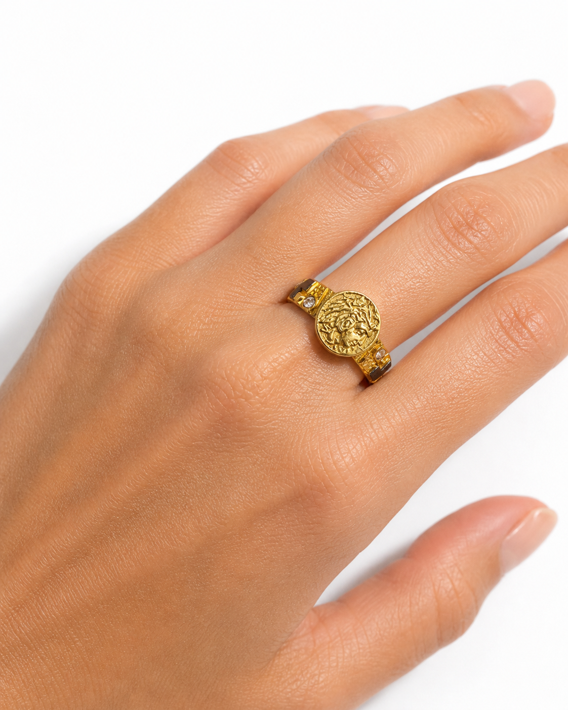 Golden Medusa Ring