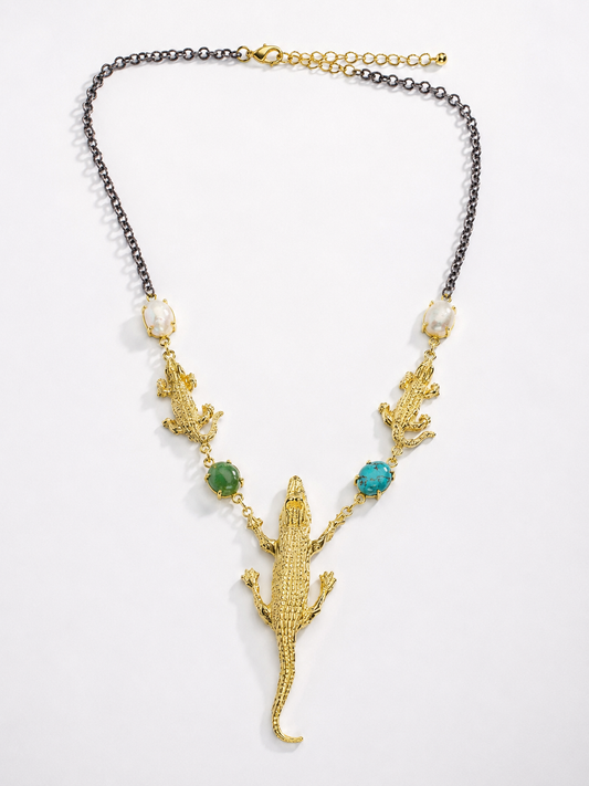 Golden Crocodile Necklace taş eksik