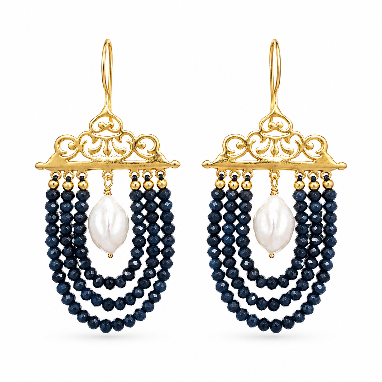 Bead Fringe Earrings taş eksik
