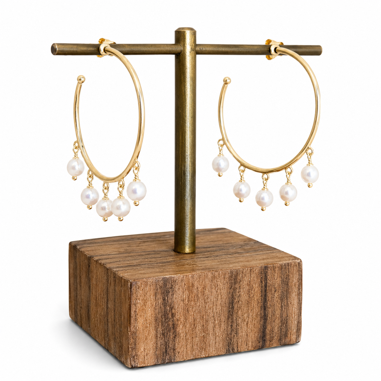 Luna Pearl Hoops Earrings