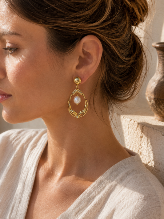 Frame Pearl Earrings