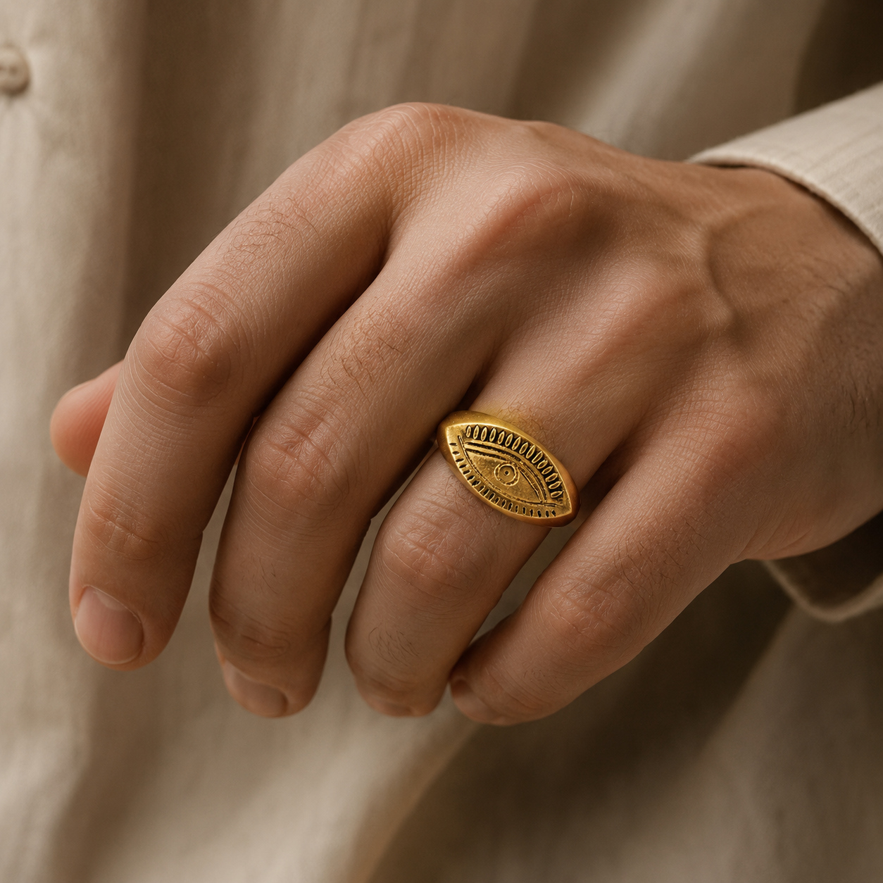 Evil Eye Signet Ring