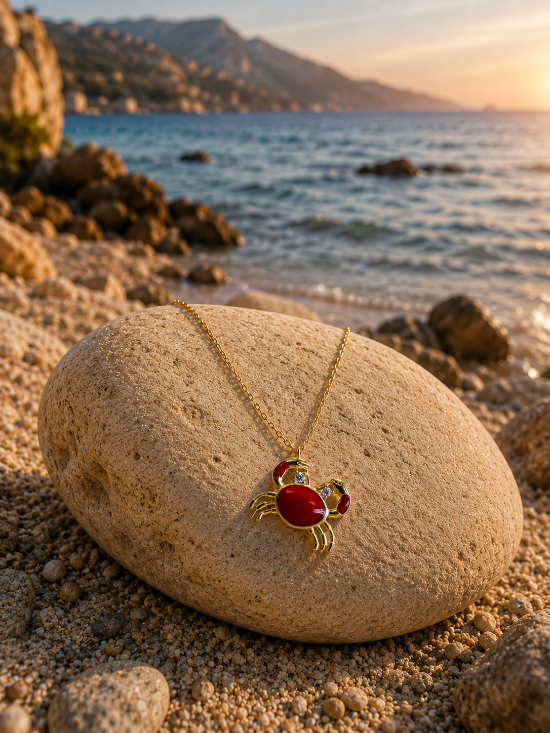 Nautical Crab Charm Necklace