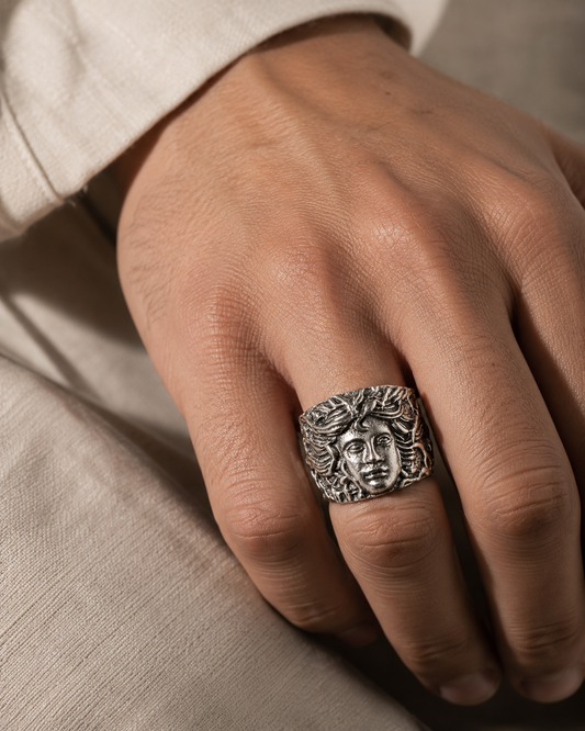 Silver Medusa Ring