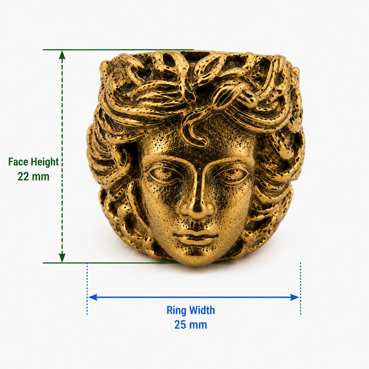 Gold Medusa Ring