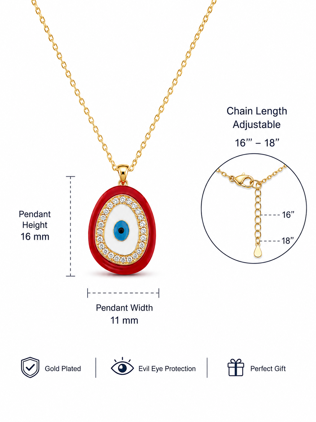 Scarlet Evil Eye Necklace
