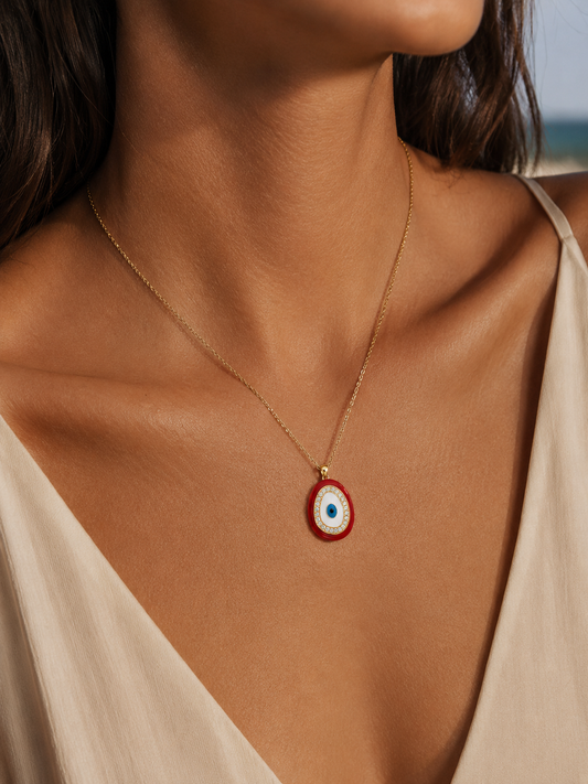 Scarlet Evil Eye Necklace