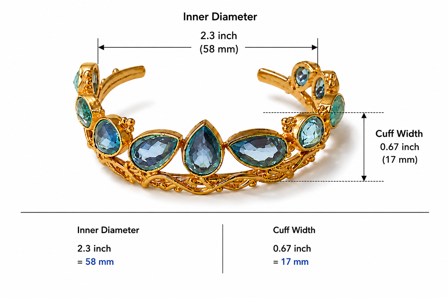 Ocean Crown Cuff Bracelet