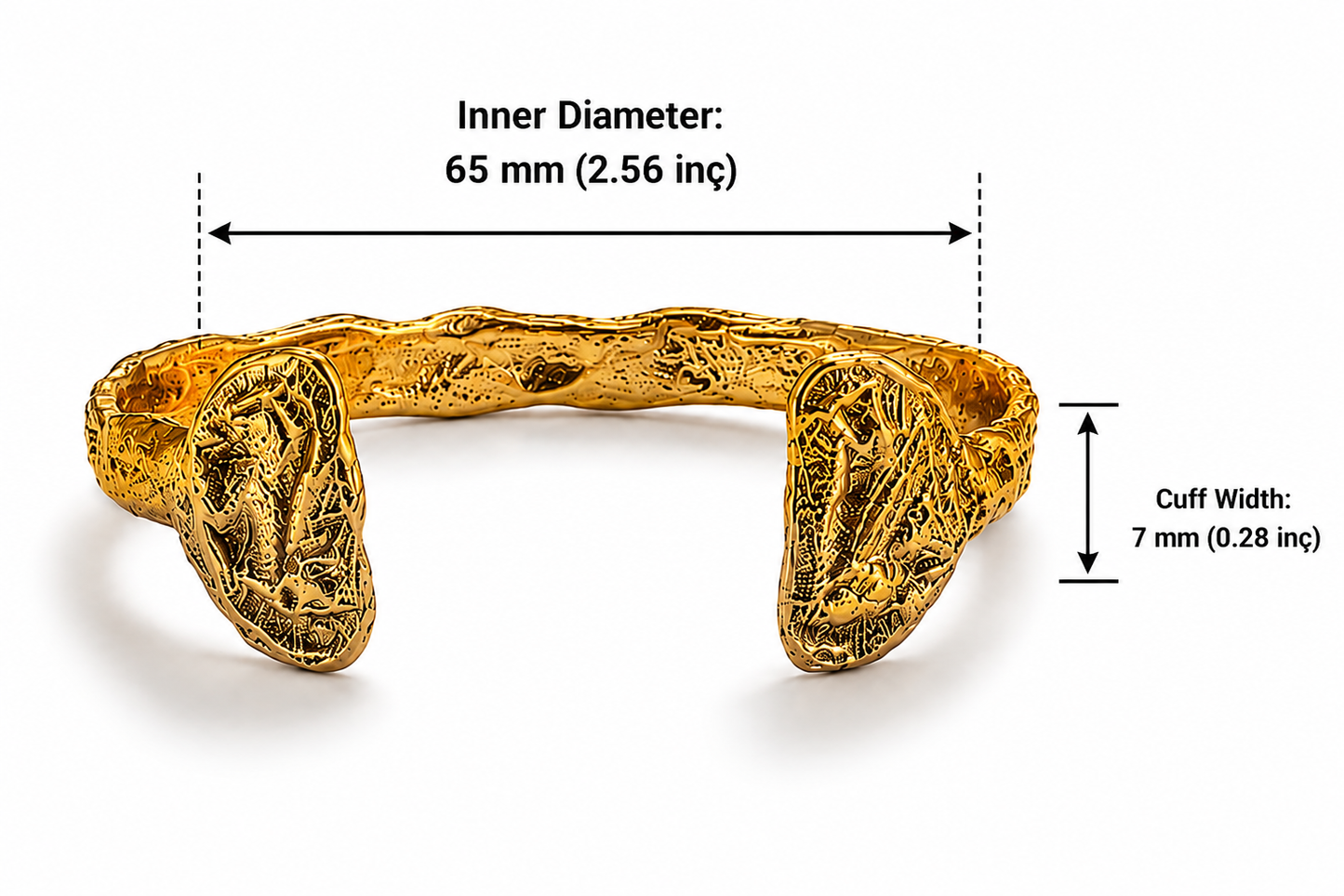 Rune Gold Cuff Bracelet