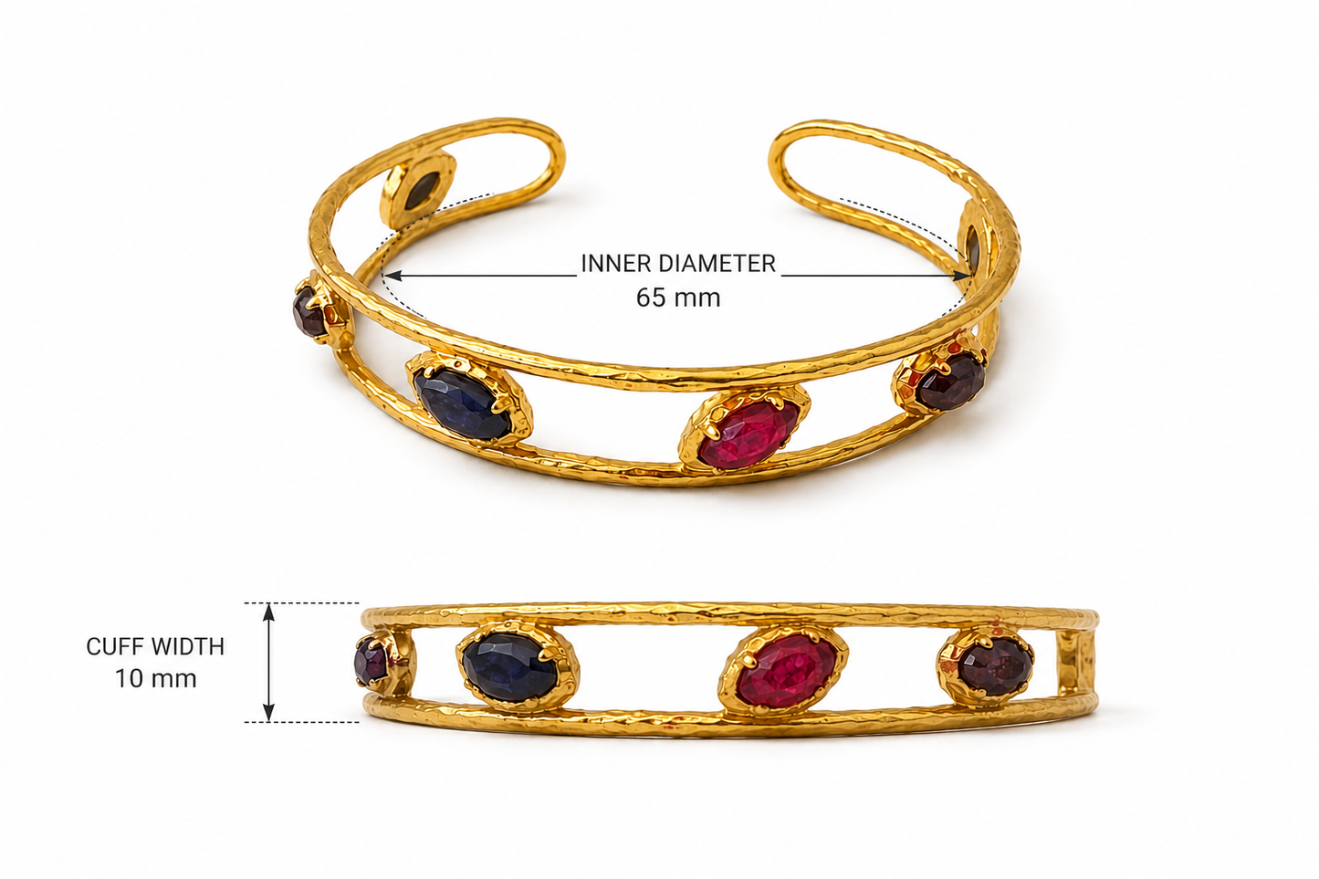 Gaia Cuff Bracelet taş eksik