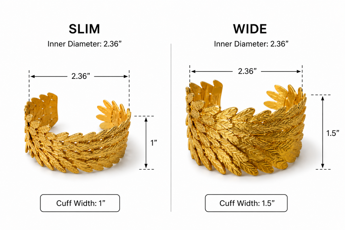 Gold Leaf Cuff Bracelet