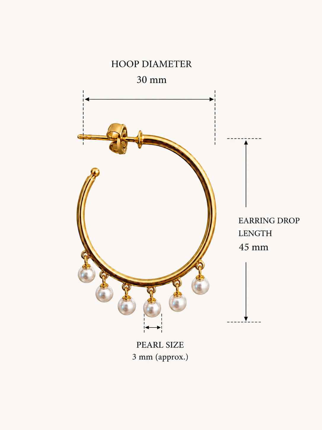 Luna Pearl Hoops Earrings