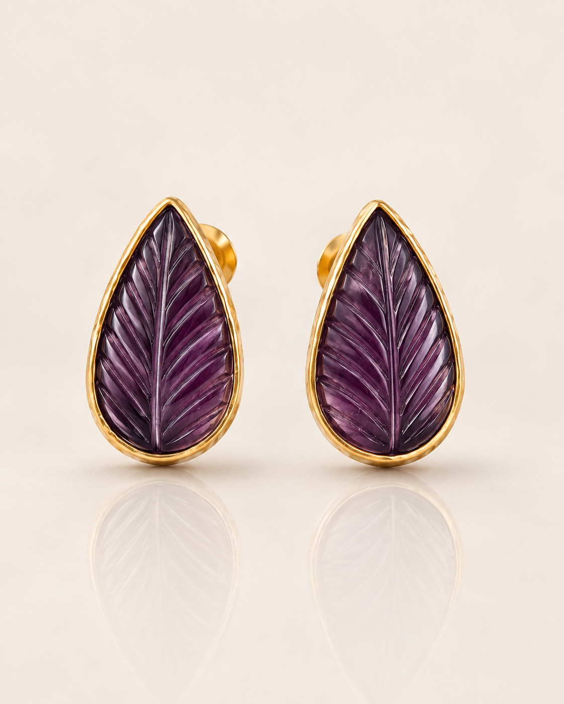 Purple Leaf Earrings