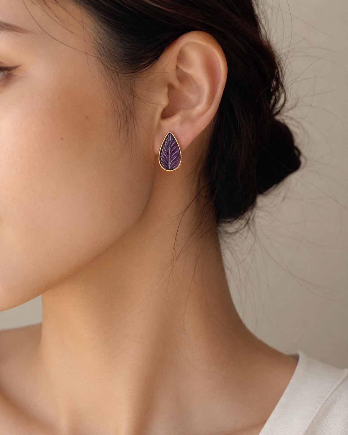 Purple Leaf Earrings