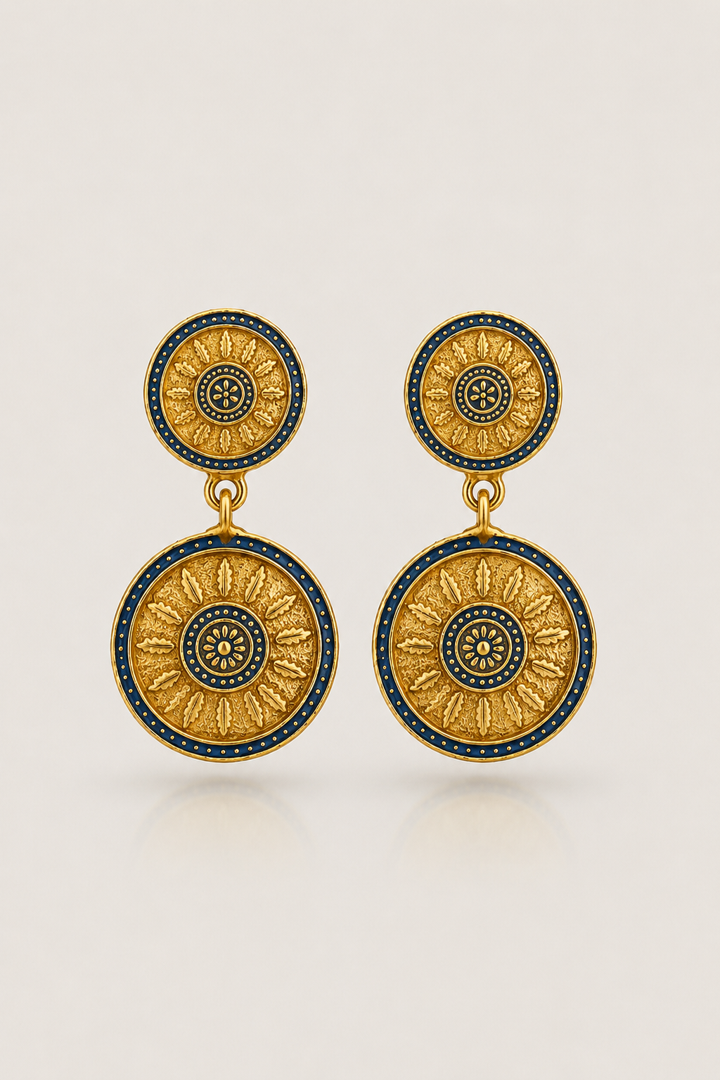 Royal Blue Enamel Earrings