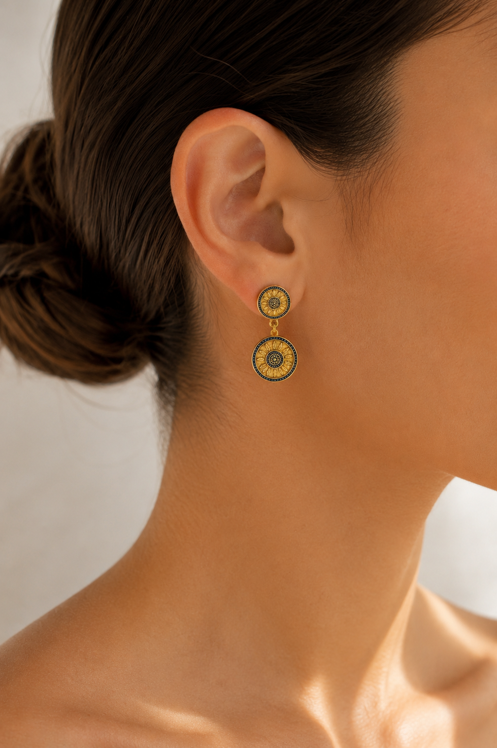 Royal Blue Enamel Earrings