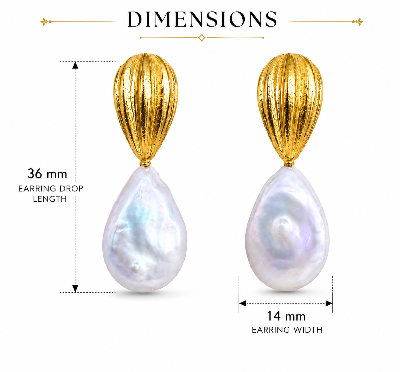 Gold Ribbed Earrings
